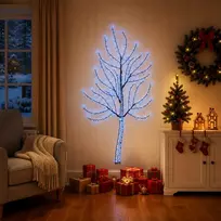 LED sieninė Kalėdų eglutė 150 cm 140 LED Mėlyna Plienas Juoda