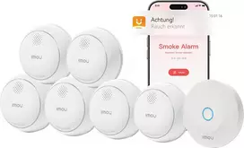 IMOU dūmų jutiklių rinkinys KIT-3, šliuzas + 6 jutikliai (Smoke Detector ZSM1 Kit-EU-6-M)