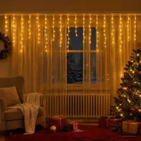 Užuolaidų girliandos 798 LED Šilta balta 2000 x 72 cm