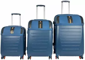 Kelioninis RINKINYS 3IN1 LAGAMINAI ABS+MINKŠTAS AUDINYS T5737-0 MĖLYNAS+ORANŽINIS SEMI LINE