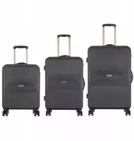 Kelioninis 3 VNT. 1 RINKINYS lagaminų ABS T5787-0 juodas SEMI LINE