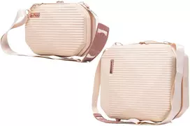 Kelioninis KOSMETIKOS RINKINYS + MAIŠELIS ABS T5820-6 ECRU SEMI LINE