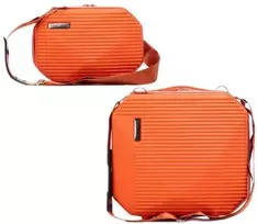 Kelioninis KOSMETIKOS RINKINYS + MAIŠELIS ABS T5823-6 ORANŽINIS SEMI LINE