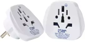 Blue Mėlyna TRAVEL Mėlynas KELIONIŲ ADAPTERIS UNIVERSALUS PASAULIUI -> SHUCKO 2 vnt.