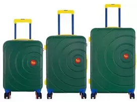 Kelioninis 3 vienetų lagaminų rinkinys ABS T5931-0 žalias SEMI LINE