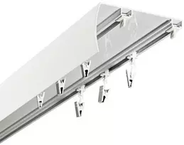 Decastyl PAKABINAMA LUBŲ SISTEMA SU UŽDANGA, PLATUS ATSTUMAS TARP BĖGIŲ 102 MM, SLANKIKLIAI SU KABLIAIS 150 CM, ALIUMININĖ BALTA DVIGUBA KOWALSKI