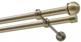 Decastyl Dvigubas karnizas FI 19 mm antikvarinis žalvaris 160 cm su kamuoliukais MAX KOWALSKI