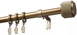 Decastyl Prailginama vienos eilės karnyzas FI 19 mm OMEGA auksinis 140-220 cm su žiedais KOWALSKI