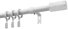 Decastyl Vienoje bėgelis stumdomas užuolaidų karnizas FI 19 MM BALTA 200-300 CM su žiedais KOWALSKI
