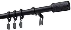 Decastyl STUMDOMAS VIENKARTINIS UŽUOLAIDŲ KARNIZAS FI 19 MM Juodas 140-220 CM SU RITINĖLIAIS KOWALSKI