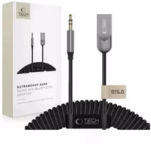 TECH-PROTECT ULTRABOOST AU04 garso adapteris AUX Bluetooth 6.0 pilkas