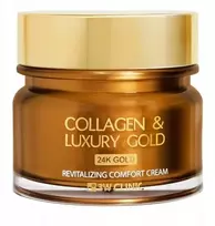 3W Clinic Collagen & Luxury Gold Revitalizing Comfort auksinis prabangus veido kremas su auksu ir kolagenu 100 ml