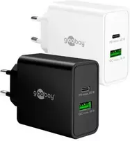 Goobay 65 W USB-C PD GaN dvigubas greitasis įkroviklis juodas