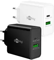 Goobay 45 W USB-C PD GaN dvigubas greitasis įkroviklis baltas