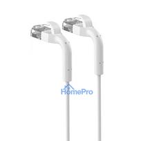Extralink Cat.6 U / FTP 10m 1Gbps White, LAN patch cord, copper twisted pair network cable, angled connector