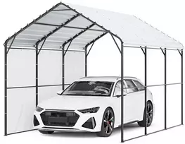 Metalinis stoginė, 3x4.5x3.15m sunkiasvorė automobilių pastogė, lauko garažas valtims, atspari oro sąlygoms automobilių apsauga