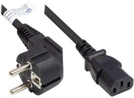 Schneider Electric Good Connections Schuko kampuota kištukas C13 juodas 1m (P0130-S010)