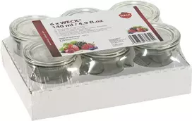 Weck Mažas konservavimo stiklainis 140 ml, 6 vnt. padėkle (121664)