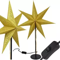 KOOPMAN Šventinė dekoracija Home Styling Collection Popierinė žvaigždė ant metalinio stovo, su apšvietimu, Ø 45 x 65 cm