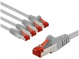 Goobay CAT 6 krosinis kabelis, S/FTP (PiMF), 1 m, pilkas, rinkinys 5 - Kabelio ilgis 1 m (RB66650)