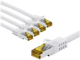 Goobay RJ45 tinklo kabelis CAT 6A S/FTP (PiMF), 500 MHz, su neapdorotu CAT 7 kabeliu, 3 m, balta, rinkinys 5 - Kabelio ilgis 3 m (RB69425)