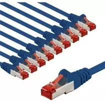 Goobay CAT 6 kabelis krosowy, S/FTP (PiMF), 1 m, mėlyna, rinkinys 10 - Kabelio ilgis 1 m