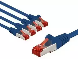 Goobay CAT 6 kabelis krosinis, S/FTP (PiMF), 1 m, mėlyna, rinkinys 5 - Kabelio ilgis 1 m