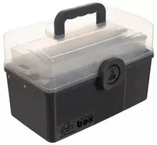 Vaistų laikymo dėžutė su rankena ir dangčiu, pilka/skaidri