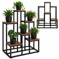 Pastatomas metalinis gėlių stovas 67 cm, 6 lentynos, MDF lentynos