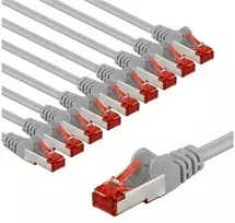 Goobay CAT 6 krosinis kabelis, S/FTP (PiMF), 3 m, pilka, rinkinys 10 - Kabelio ilgis 3 m