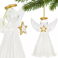 SASKA GIFT AND DECOR Graviravimas Stiklinis kamuolys, formuotas angelas 14 cm Saska Gift & Decor