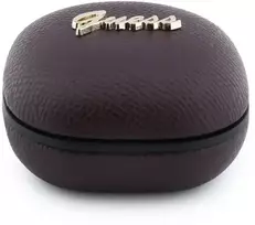 Guess PU Grained Script Metal Logo ENC TWS belaidės ausinės, bordo spalvos
