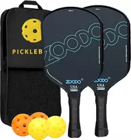 ZOODO rakečių pickleball rinkinys juodas P3 USAPA + 4 kamuoliai + krepšys JAV (ZD074568)
