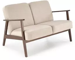 Fotelis MILANO 2S sofa, smėlio spalvos CASTEL#15 / tamsus riešutas