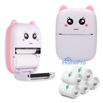 EPP-001 Pink Thermal Printer + 5 Rolls Self-Adhesive Thermal Paper Extralink Set