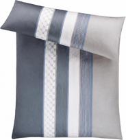 Joop Bedroom Antklodės užvalkalas Cornflower Stripes 155 x 220 cm deep coal iš satino medvilnės