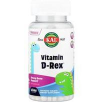 KAL, Dinozaurai®, vitaminas D-reksas™, arbūzas, 15 mcg (600 TV), 120 mikro tablečių