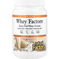 Natural Factors, Išrūgų faktoriai, žole šertų karvių išrūgų baltymai, be skonio, 340 g