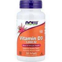 NOW Foods, Vitaminas D3, 25 mcg (1000 TV), 360 minkštųjų gelių