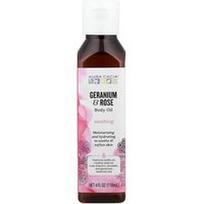 Aura Cacia, Kūno aliejus su pelargonijomis ir rožių ekstraktu, 118 ml
