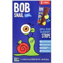Bob Snail, Vaisių juostelės, obuolių, kriaušių ir mėlynių, 6 juostelės, po 14 g (0,49 uncijos)
