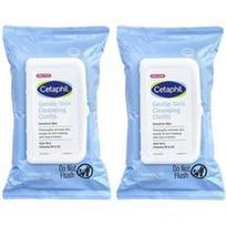 Cetaphil, Švelnios odos valymo servetėlės, be kvapiklių, 2 pakuotės po 25 iš anksto sudrėkintas servetėles