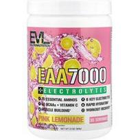 EVLution Nutrition, EAA 7000 + elektrolitai, rausvasis limonadas, 369 g