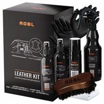 ADBL Leather Kit – odinių apmušalų valymo ir priežiūros rinkinys su valikliu, kondicionieriumi ir šepetėliu
