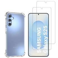 Antishock dėklas Samsung Galaxy S25 ir 2 Stiklo apsaugos ekrano plėvelė Phonillico®