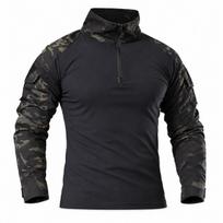 Taktiniai marškiniai vyrams XKTTAC Combat Shirt, apatiniai marškiniai po neperšaunama liemene, juodi, S