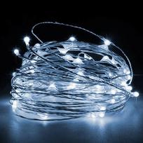 Kalėdinės vidaus ir lauko varinės vielos girliandos 3xAA, 1m, baltos, 10LED, IP20