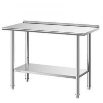 Nerūdijančio plieno darbo stalas YH2-D-48 61x122x89,4 cm su atbraila