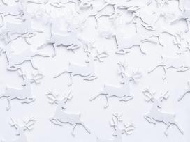 Konfeti Rudolf, balti, 2,3x3,6 cm, 1 pak/20 vnt