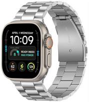 Sidabrinės spalvos apyrankė Apple Watch 8 / 9 / 10 / 11 / 12 / SE / Ultra (44 / 45 / 46 / 49 mm) "Tech-Protect Stainless"